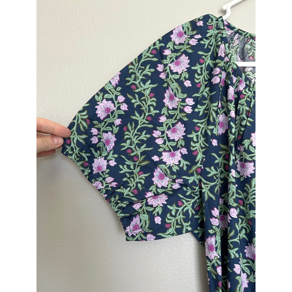 J. Crew Puff Sleeve drop waist belted Floral midi Kentucky derby dress14 NWT - Picture 6 of 8